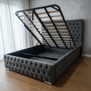 chesterfield ottoman storage bed | gas lift | deep button tufted | paradise sleep